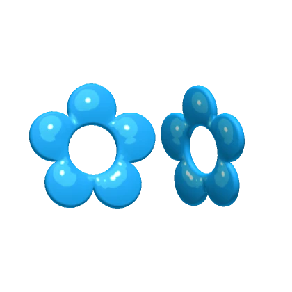 Y2K Glossy Flower Power Earrings Blue