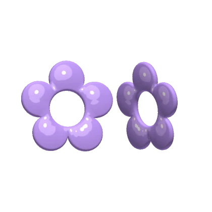 Y2K Glossy Flower Power Earrings Purple