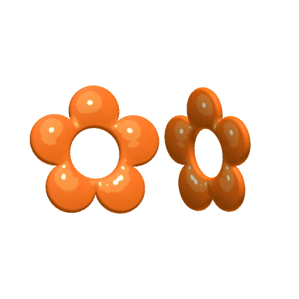 Y2K Glossy Flower Power Earrings Orange