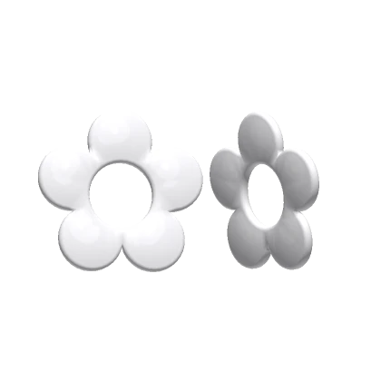 Y2K Glossy Flower Power Earrings White