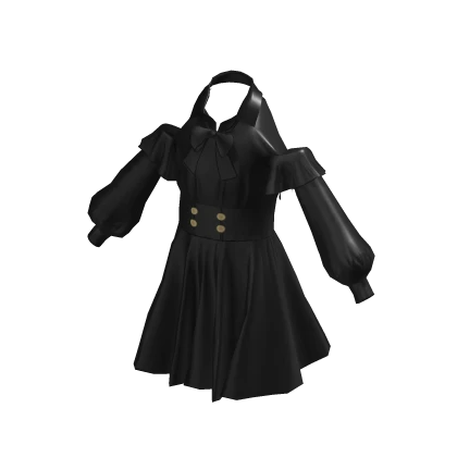 ♡ Fashion Uniform Dress with Bow Black