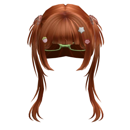 ♡ Igari Ginger Cutesy Pigtails w/ Heart Plaid Bows