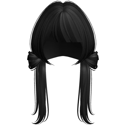 Anime Bun Pigtails in Black