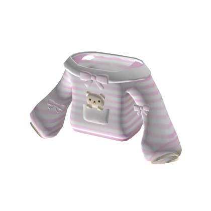 Cute White bear striped sweater