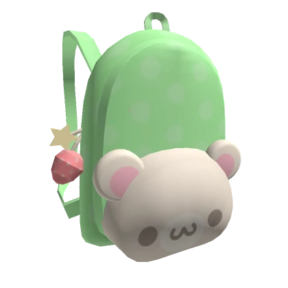 Green Kawaii Bear Backpack with charms