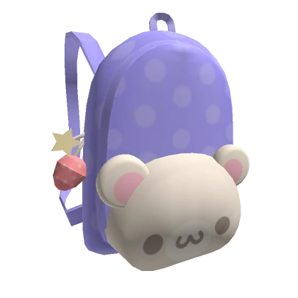 Purple Kawaii Bear Backpack with charms