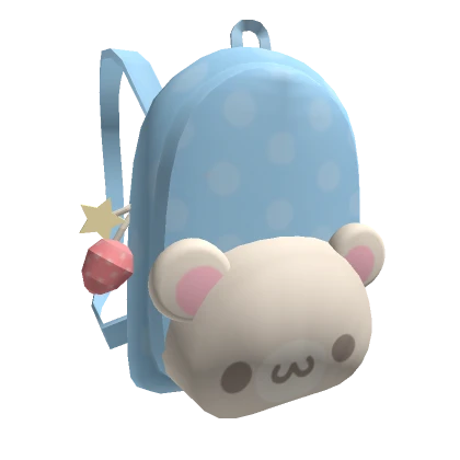 Blue Kawaii Bear Backpack with charms