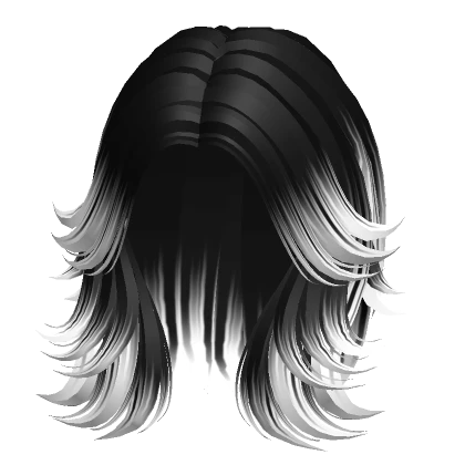 Fluffy Layered Wolfcut (Black to White)