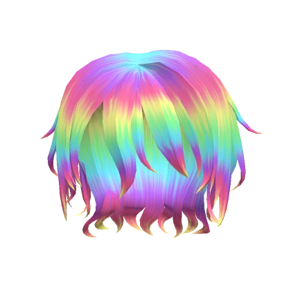 Wolf Cut Styled Hair - Rainbow