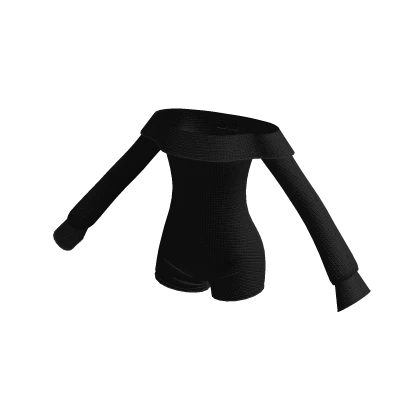 ♡ Off Shoulder Black Baddie Knit Jumpsuit