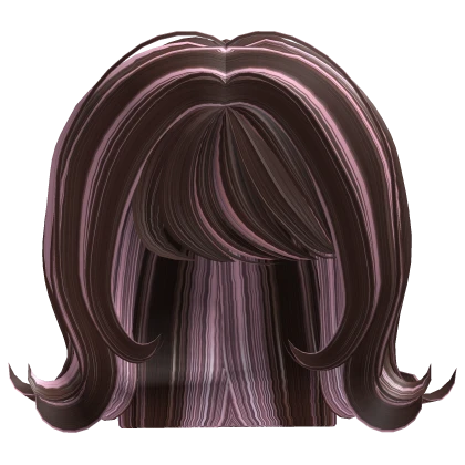 ♡ cute swirly brown & pink streak retro bob