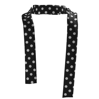 𖹭 cute black & white polka dot skinny scarf