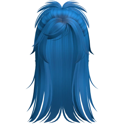 Spikey Y2K Messy Half Up Hair in Blue