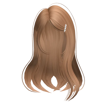 Soft Long Straight Hair w Side Clip Lightest Brown