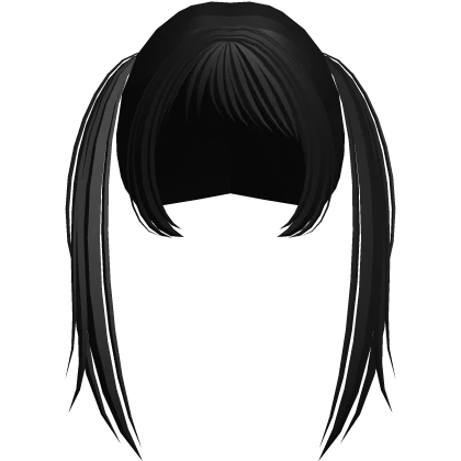 long wispy emo scene popstar pigtails in black