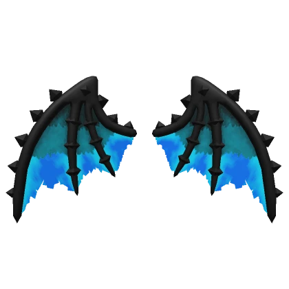 Cyan Spikey Vampire Wings