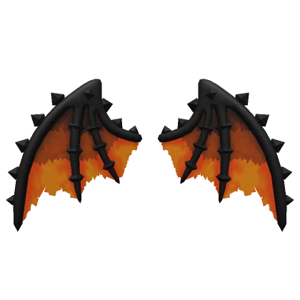 Orange Spikey Vampire Wings