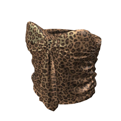 Ribbon-esque Y2K Gyaru Leopard Top