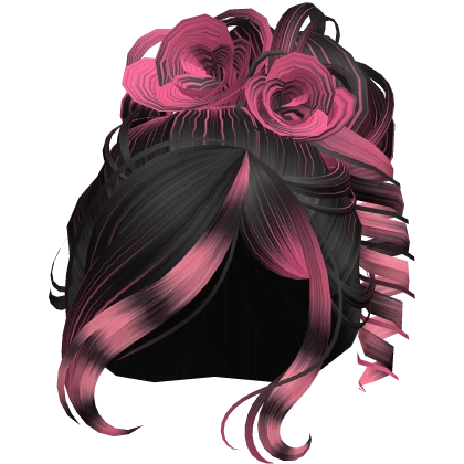 Black Pink Scene Summer Blossom Bun