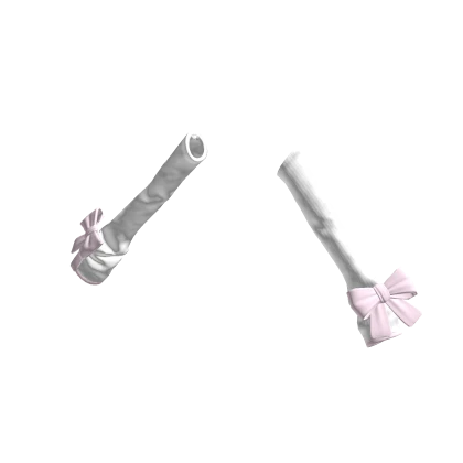 ♡ Light Pink & White Bow Arm Warmers