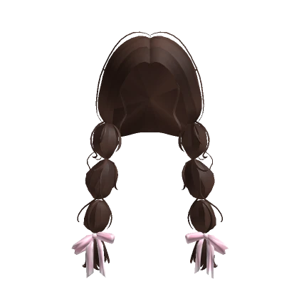 Messy Brown Front Pigtails With Pink Bows