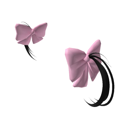 Pigtail Bows Black Pink