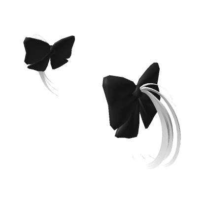 Pigtail Bows Black White