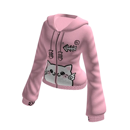 Pink Cute Kawaii Zip up hoodie 