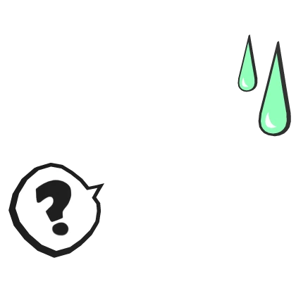 Cyan Anime Sweat Drop