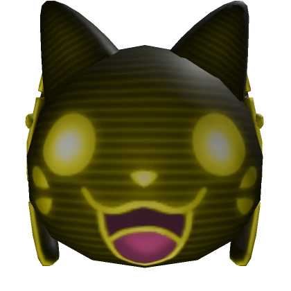 Happy Cat Mask Digital Yellow