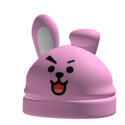 pink playful rabbit hat