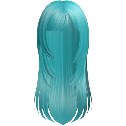 Long straight blue hair with soft ends n bangs