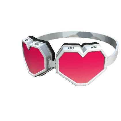 Heart Pink Goggles White