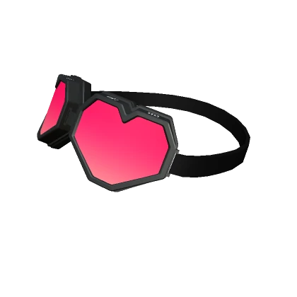 Heart Pink Goggles Black On Head