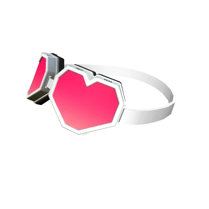 Heart Pink Goggles White On Head