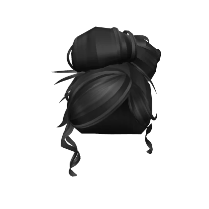 Curly Cutesy Updo Bun Hair Black