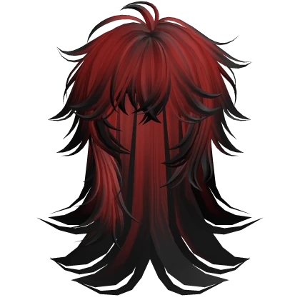 Asymmetrical Anime Hair (Red Black Ombre)