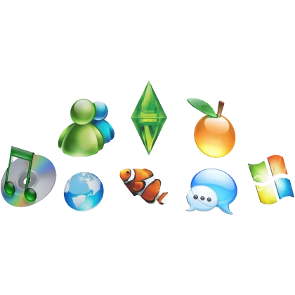 frutiger aero icon crown hairclips windows64 green
