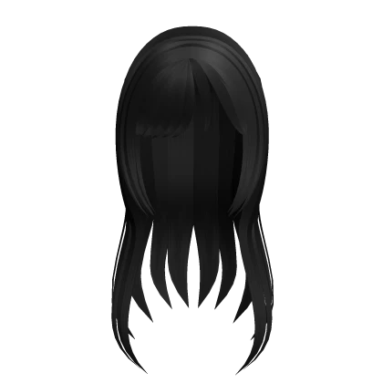 long wispy kawaii protagonist hair in (black)