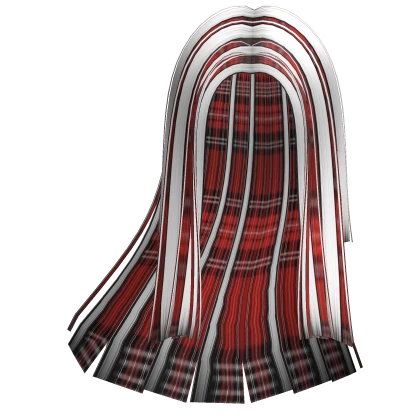windy straight hair in punk white black red plaid