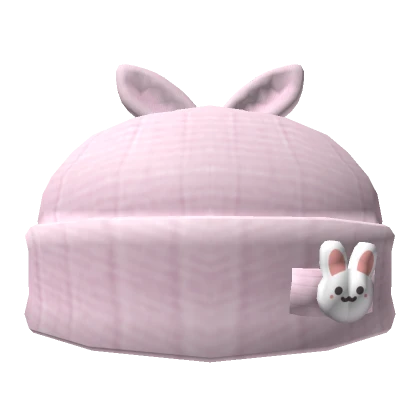 Pink Cute Bunny Beanie With Ears