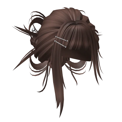 Anime Messy Hair Bun in Brown