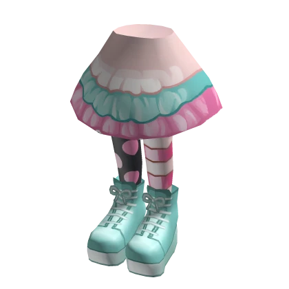 Pink tights skirt with shoes