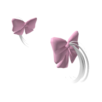 Pigtail Bows Pink White