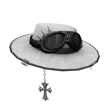 White Pierced Wide Brim Hat