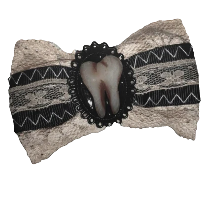歯 Goth Tooth Black Lace Bow