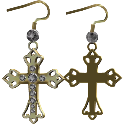 Gold Y2k Cross Earrings