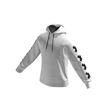 White & Black Stitches Hoodie