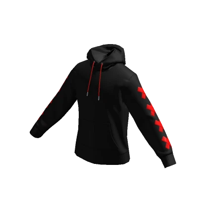 Black & Red Stitches Hoodie