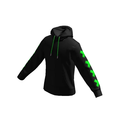 Black & Green Stitches Hoodie